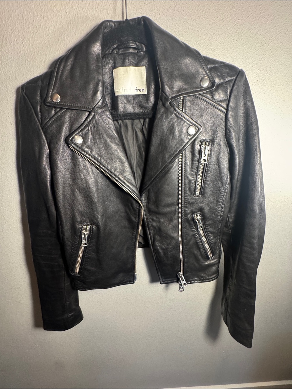 Aritzia Wilfred Leather Moto Jacket